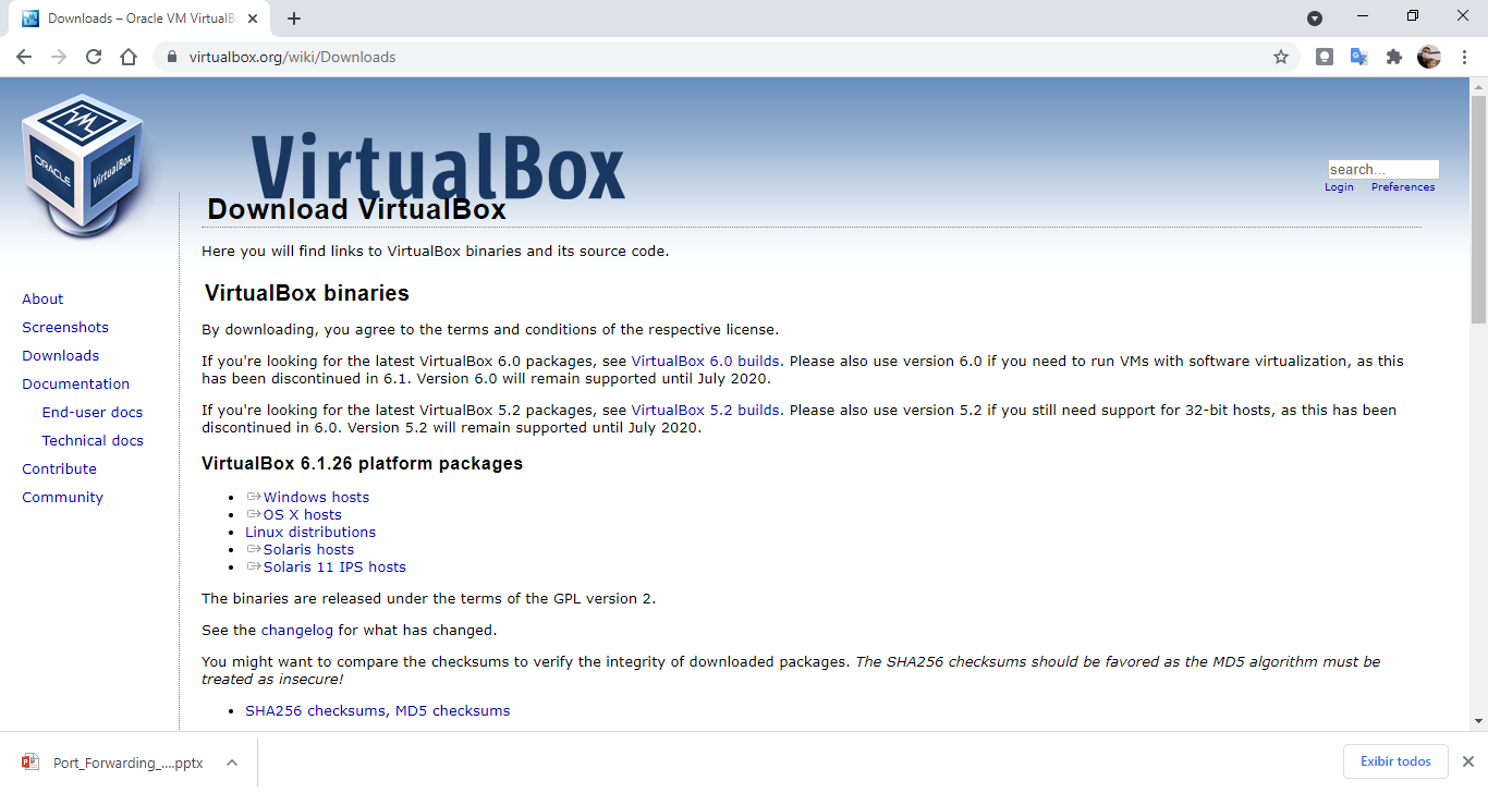Downloads virtualbox